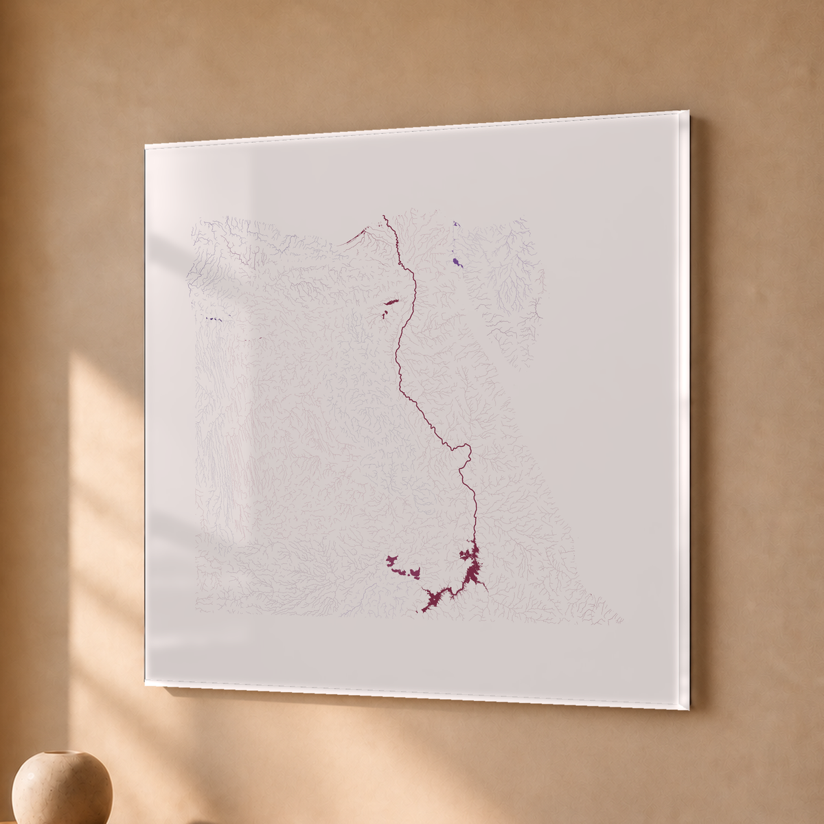 Beautiful Rivers — Egito — Ameixa e rosé, Acrílico · 30 × 30 cm, Sem margem