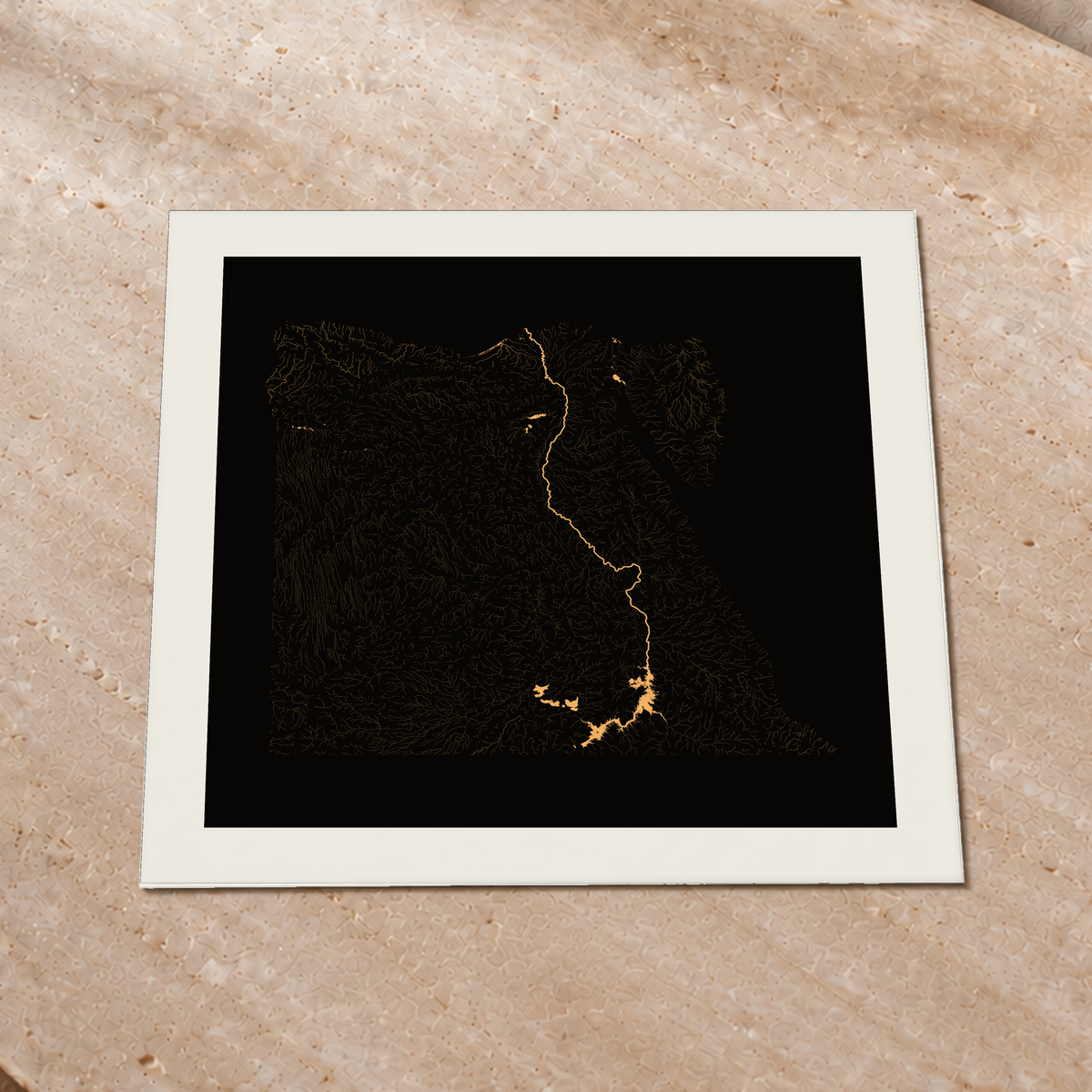 Beautiful Rivers — Egito — Cobre, Impressão fine art · 76 × 76 cm, Margem branca