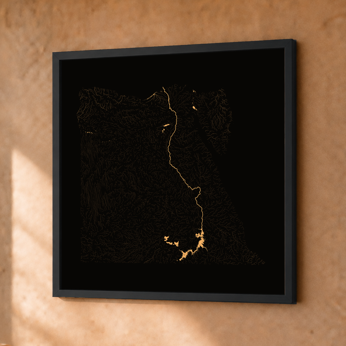 Beautiful Rivers — Egito — Cobre, Fine art emoldurado · 30 × 30 cm, Preto · Sem margem