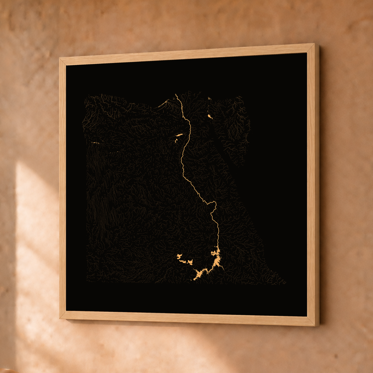 Beautiful Rivers — Egito — Cobre, Fine art emoldurado · 30 × 30 cm, Natural · Sem margem