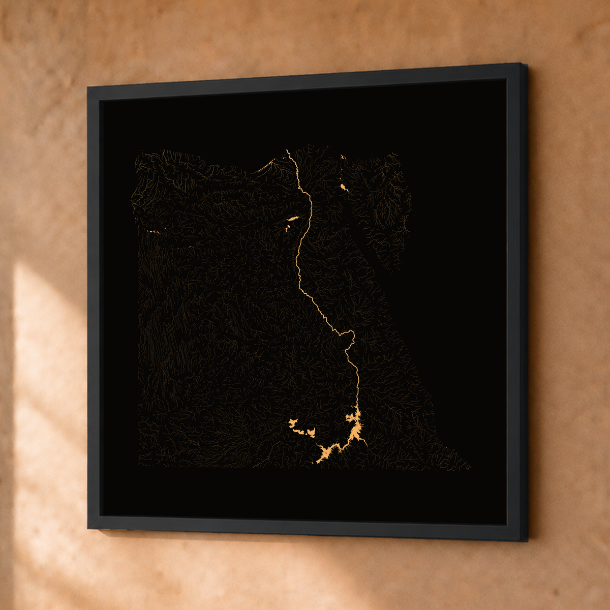 Beautiful Rivers — Egito — Cobre, Fine art emoldurado · 50 × 50 cm, Preto · Sem margem