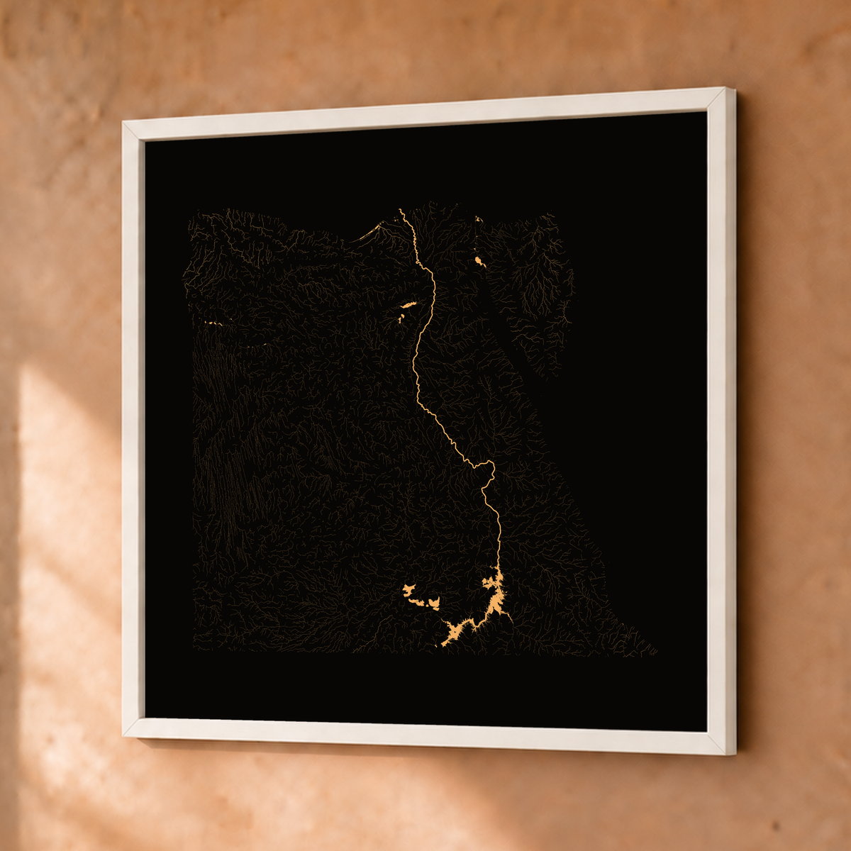 Beautiful Rivers — Egito — Cobre, Fine art emoldurado · 50 × 50 cm, Branco · Sem margem