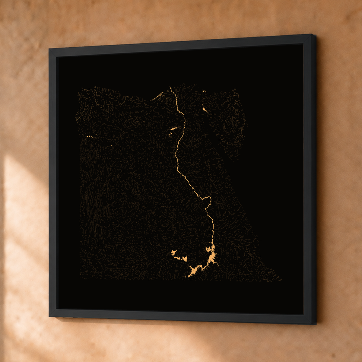 Beautiful Rivers — Egito — Cobre, Fine art emoldurado · 76 × 76 cm, Preto · Sem margem
