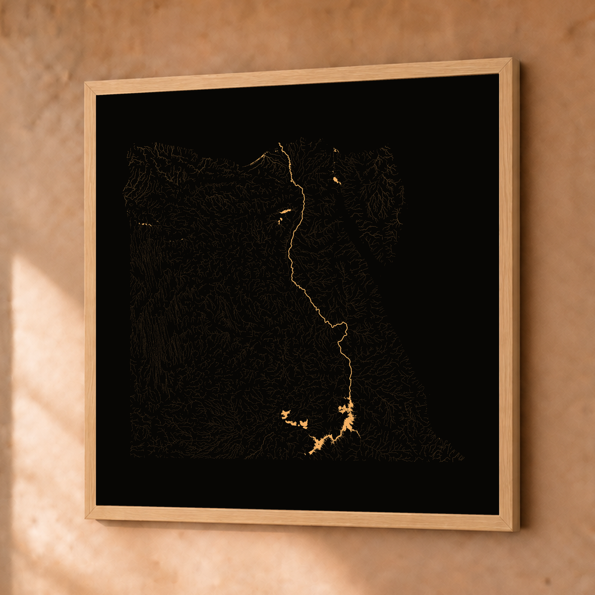 Beautiful Rivers — Egito — Cobre, Fine art emoldurado · 76 × 76 cm, Natural · Sem margem