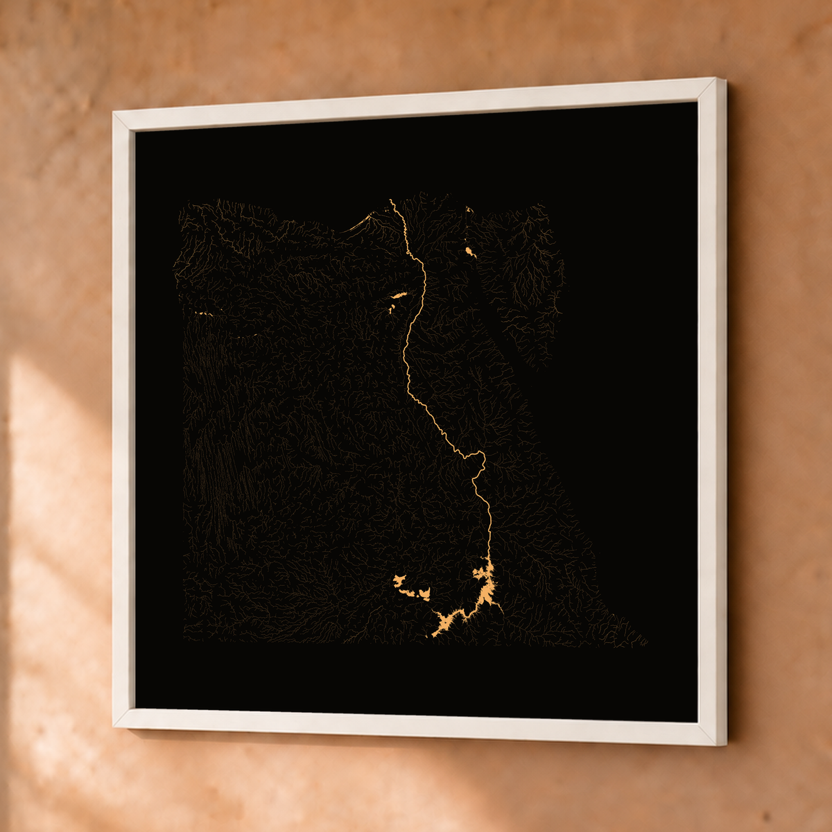 Beautiful Rivers — Egito — Cobre, Fine art emoldurado · 76 × 76 cm, Branco · Sem margem