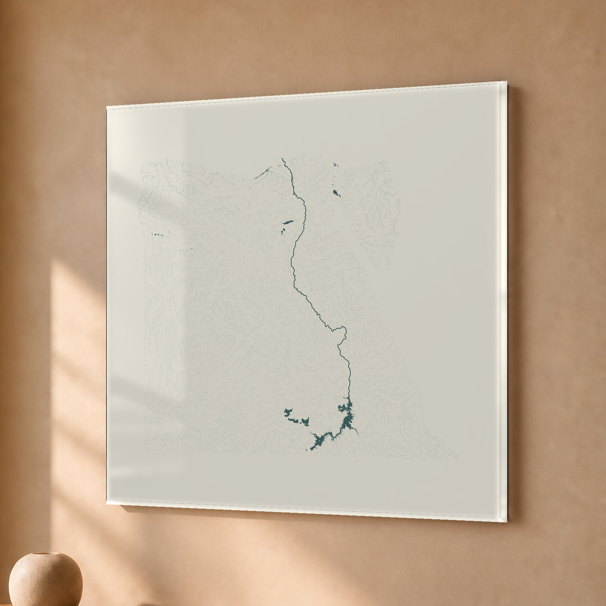Beautiful Rivers — Egito — Natural e luminosa, Acrílico · 30 × 30 cm, Sem margem