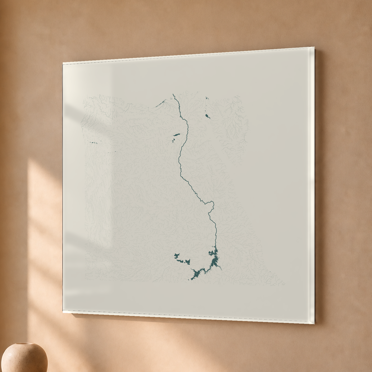 Beautiful Rivers — Egito — Natural e luminosa, Acrílico · 50 × 50 cm, Sem margem