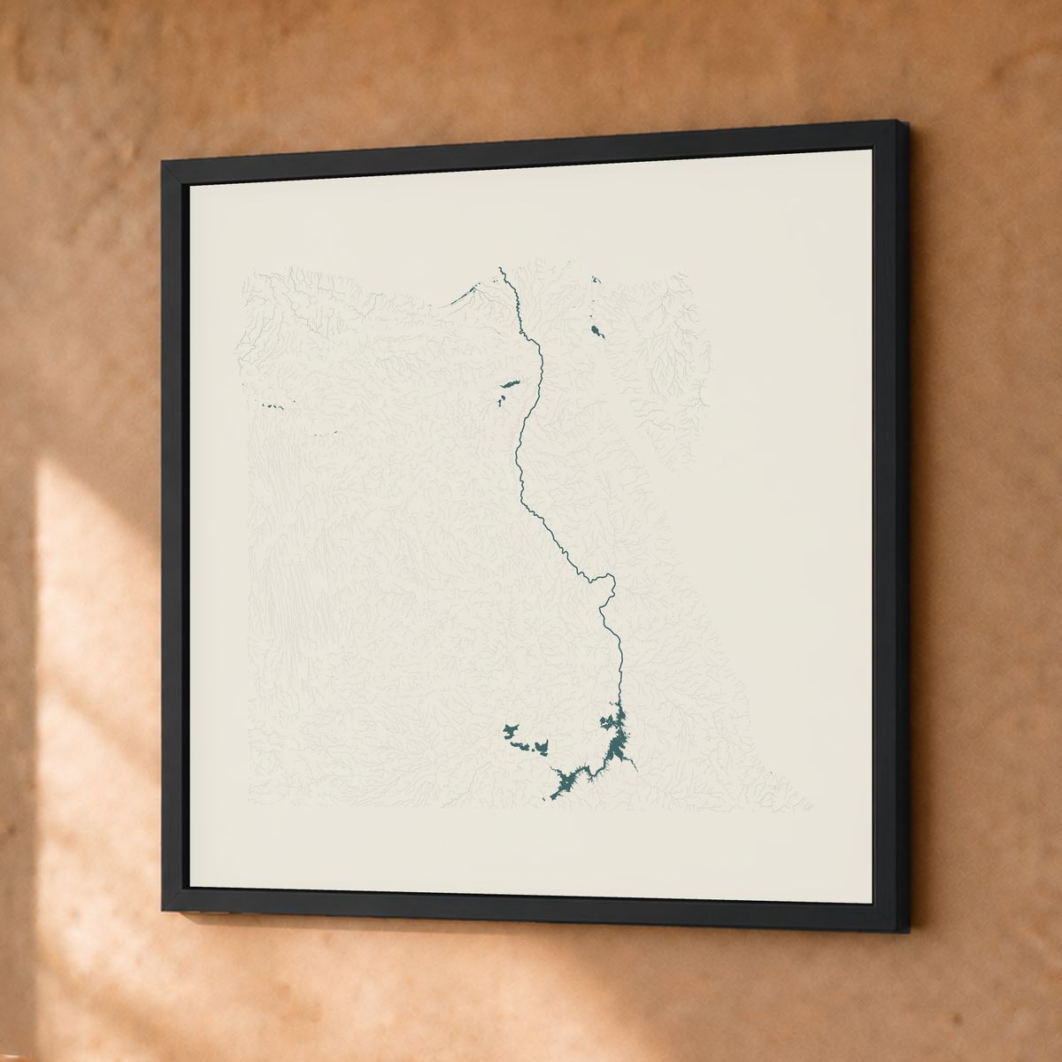 Beautiful Rivers — Egito — Natural e luminosa, Fine art emoldurado · 30 × 30 cm, Preto · Sem margem