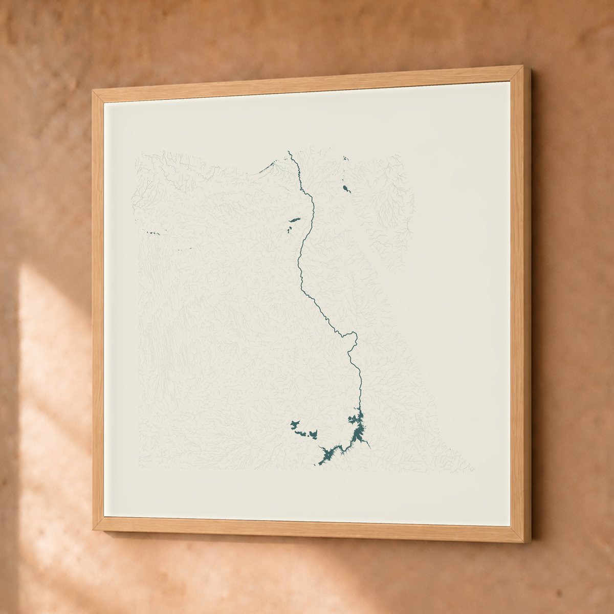Beautiful Rivers — Egito — Natural e luminosa, Fine art emoldurado · 50 × 50 cm, Natural · Sem margem