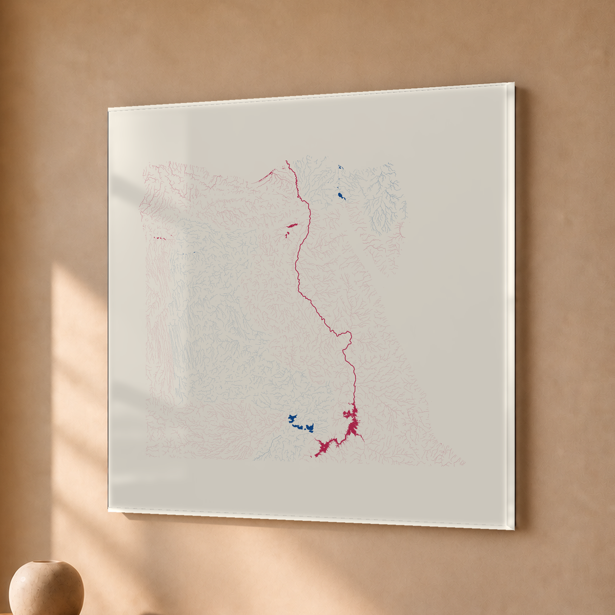 Beautiful Rivers — Egito — Risografia, Acrílico · 30 × 30 cm, Sem margem