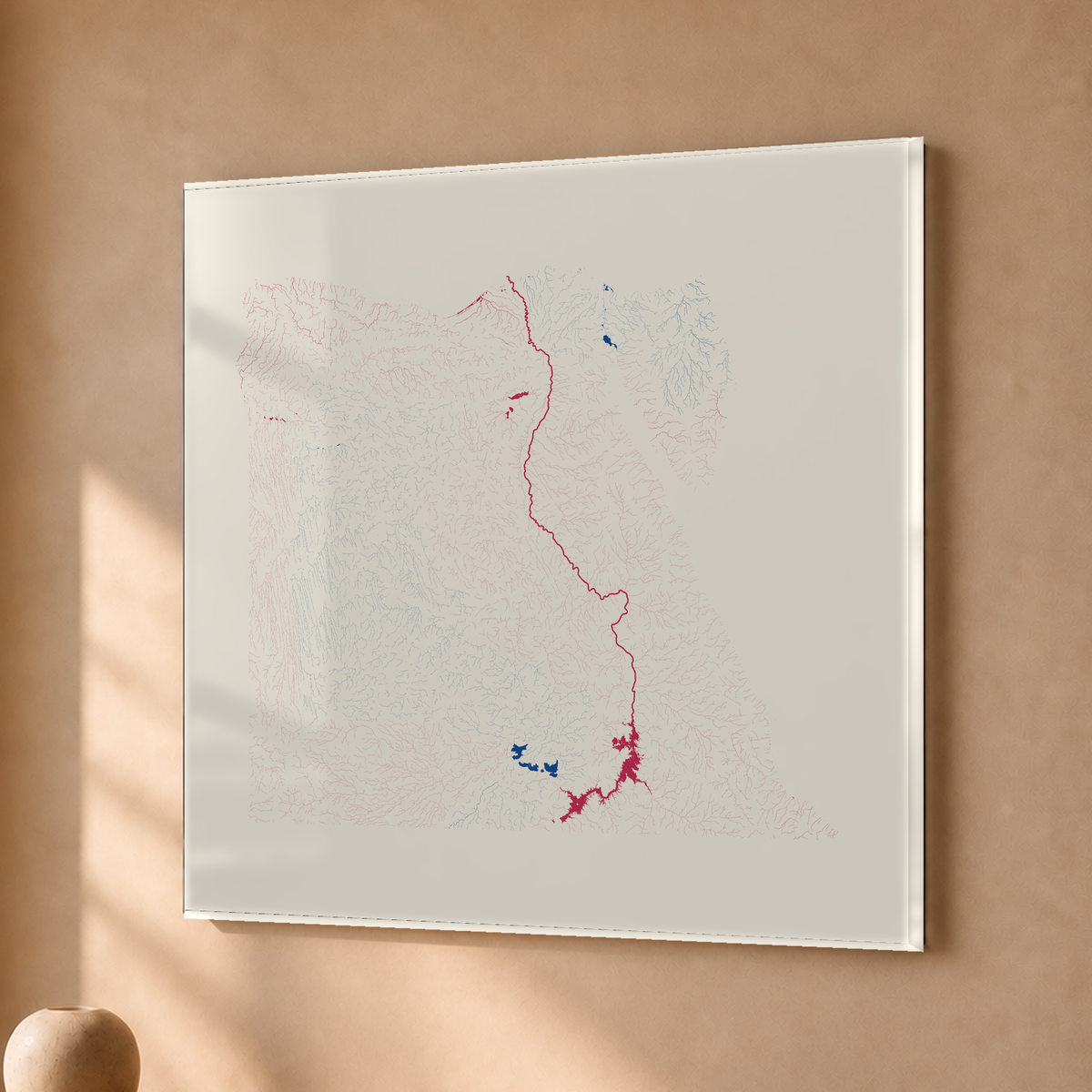 Beautiful Rivers — Egito — Risografia, Acrílico · 50 × 50 cm, Sem margem