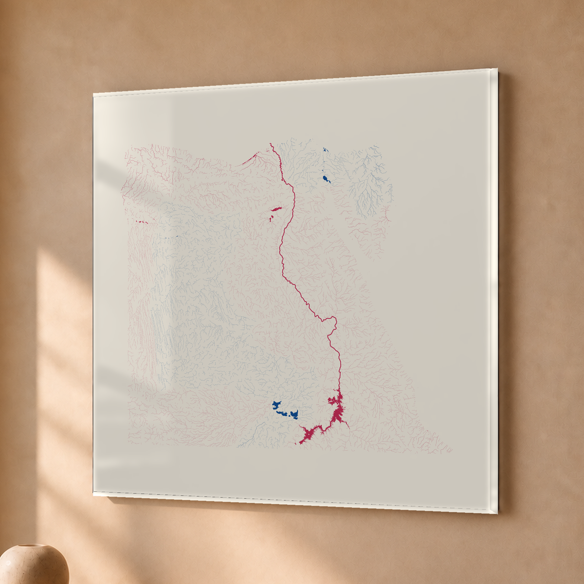 Beautiful Rivers — Egito — Risografia, Acrílico · 76 × 76 cm, Sem margem