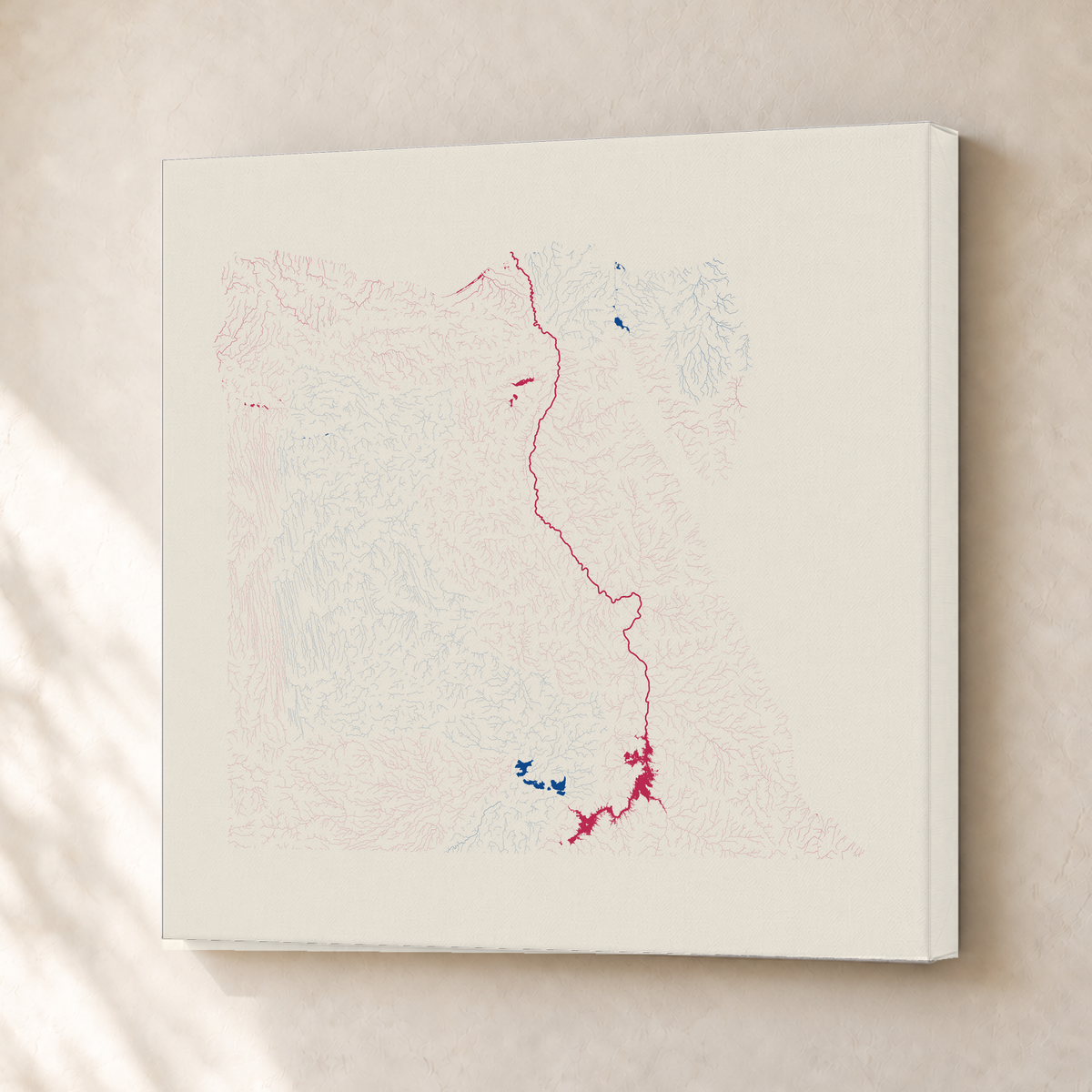 Beautiful Rivers — Egito — Risografia, Canvas · 30 × 30 cm, Sem margem