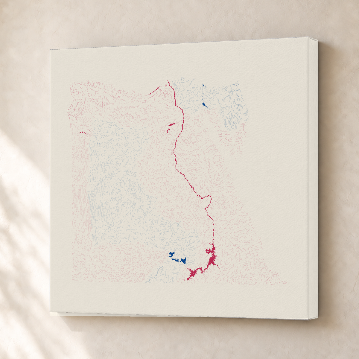 Beautiful Rivers — Egito — Risografia, Canvas · 50 × 50 cm, Sem margem