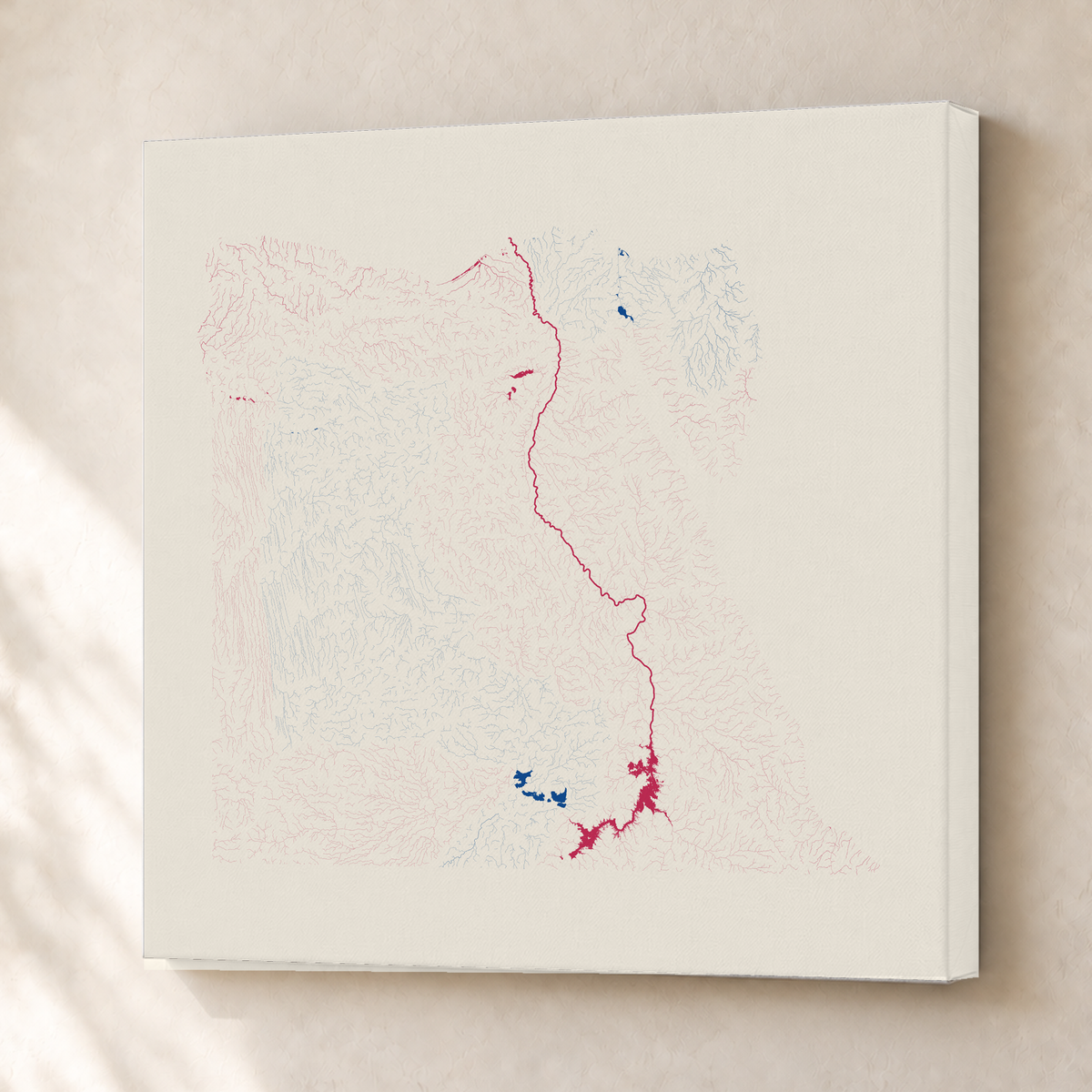 Beautiful Rivers — Egito — Risografia, Canvas · 76 × 76 cm, Sem margem