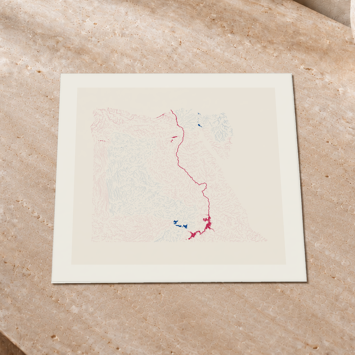 Beautiful Rivers — Egito — Risografia, Impressão fine art · 30 × 30 cm, Margem branca