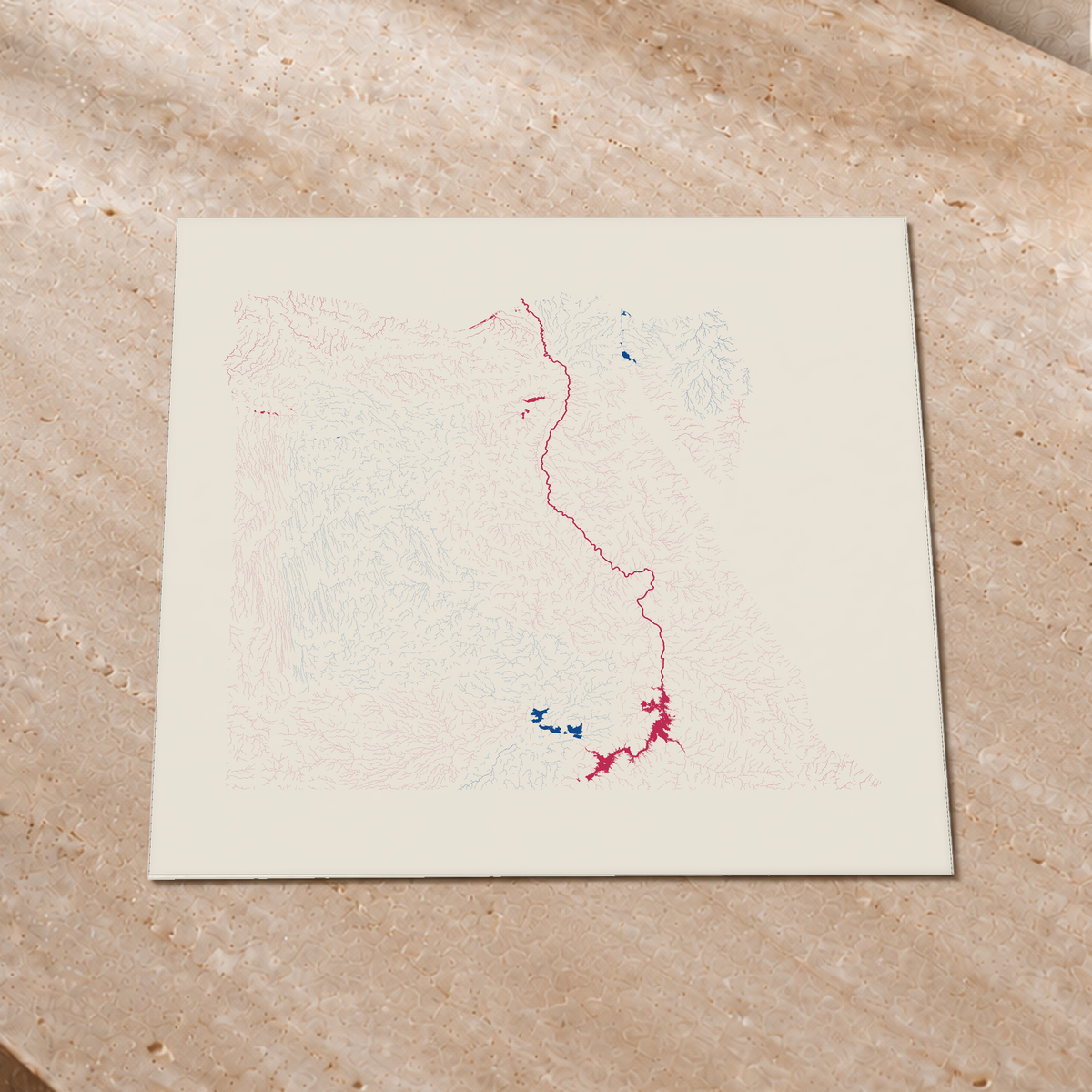 Beautiful Rivers — Egito — Risografia, Impressão fine art · 50 × 50 cm, Sem margem