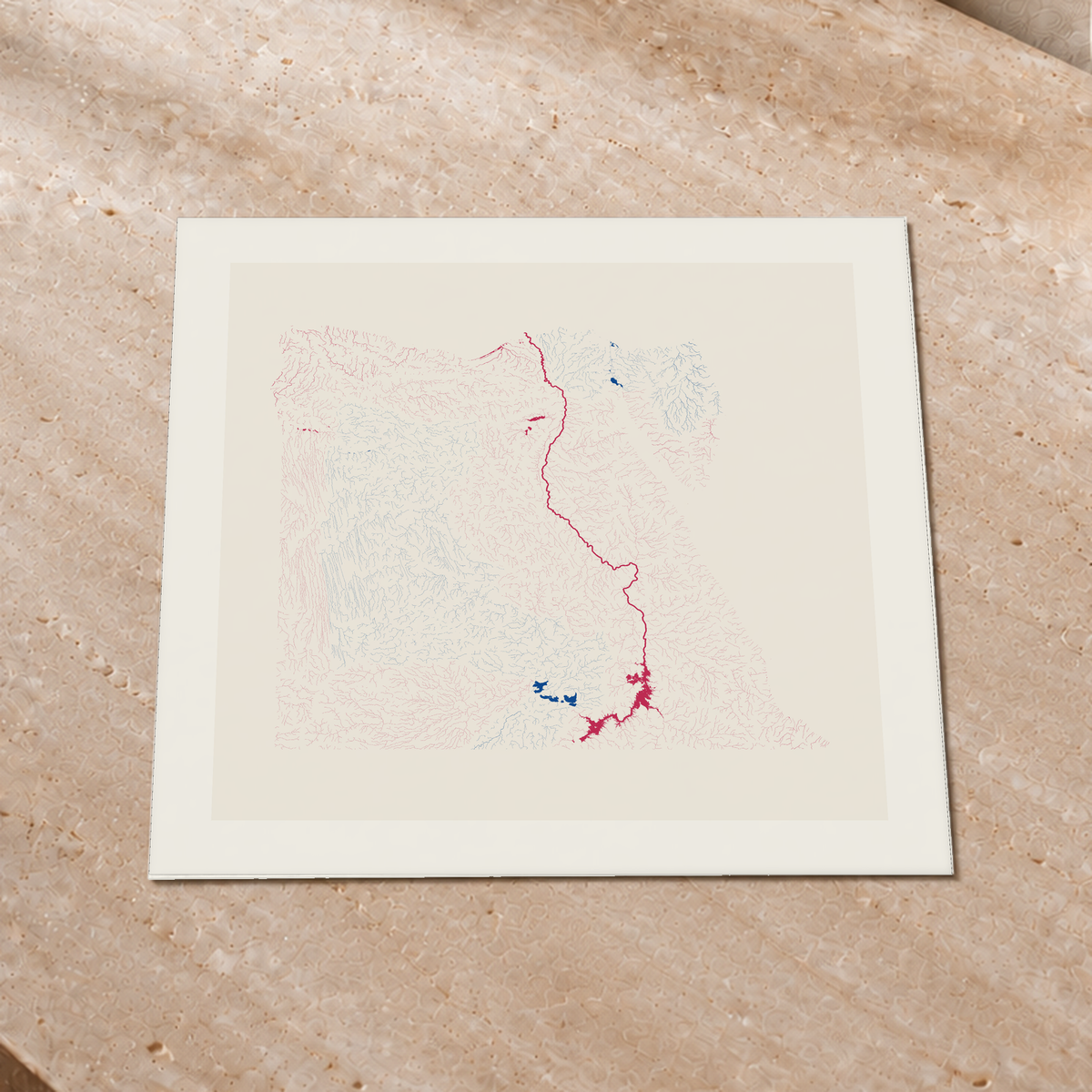 Beautiful Rivers — Egito — Risografia, Impressão fine art · 50 × 50 cm, Margem branca