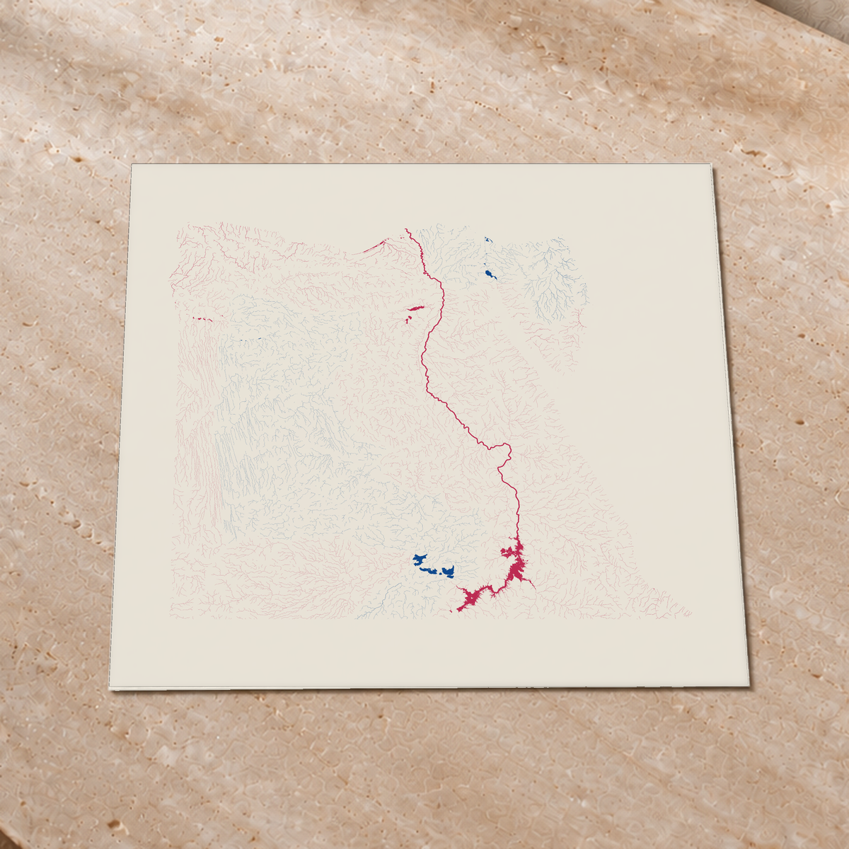 Beautiful Rivers — Egito — Risografia, Impressão fine art · 76 × 76 cm, Sem margem