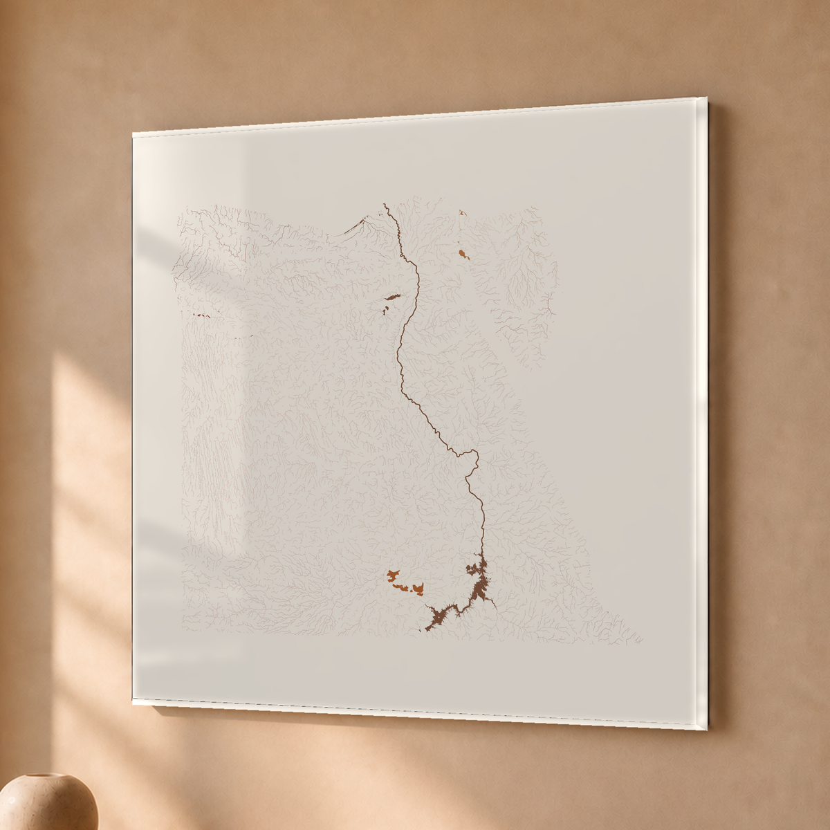 Beautiful Rivers — Egito — Terracota e areia, Acrílico · 76 × 76 cm, Sem margem