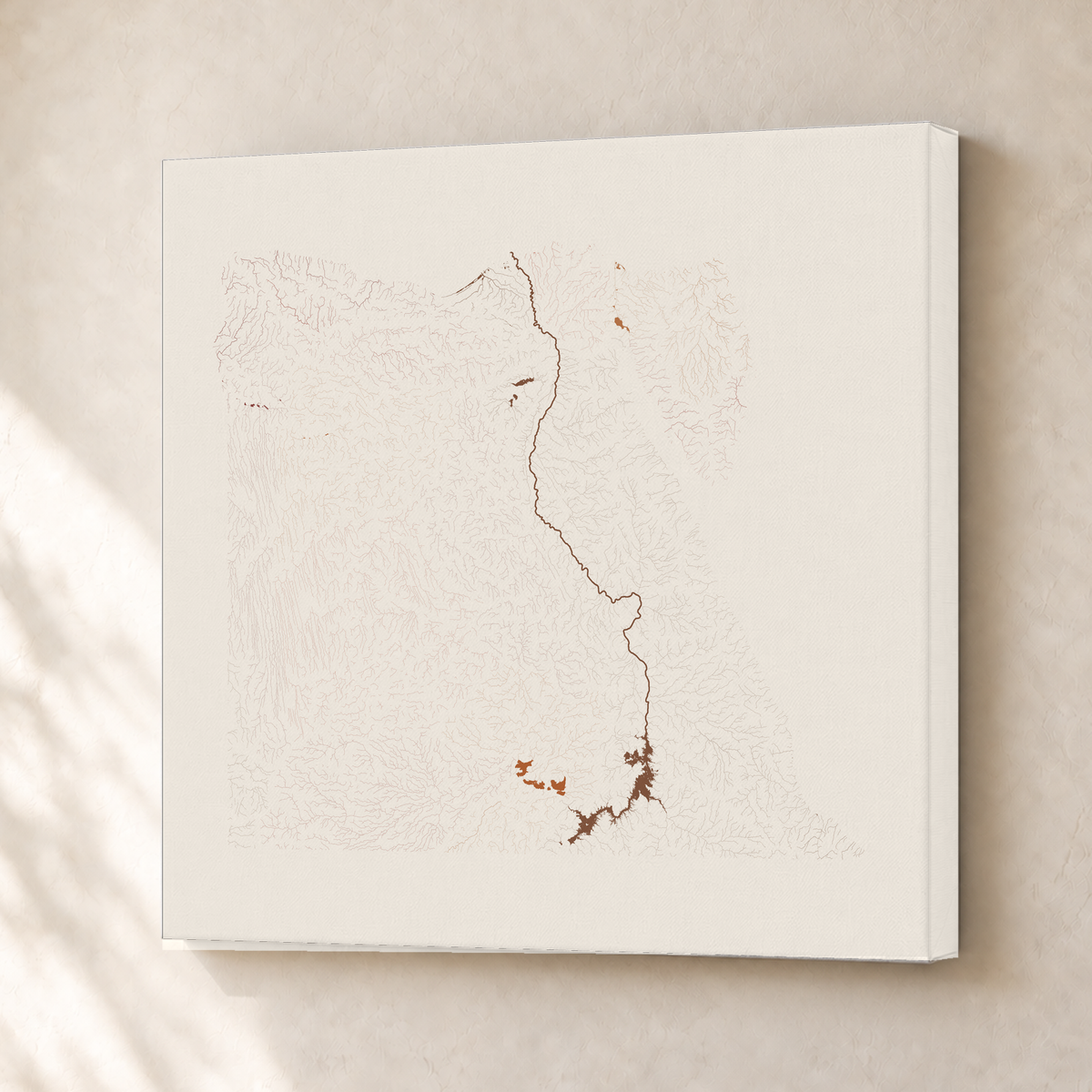 Beautiful Rivers — Egito — Terracota e areia, Canvas · 30 × 30 cm, Sem margem