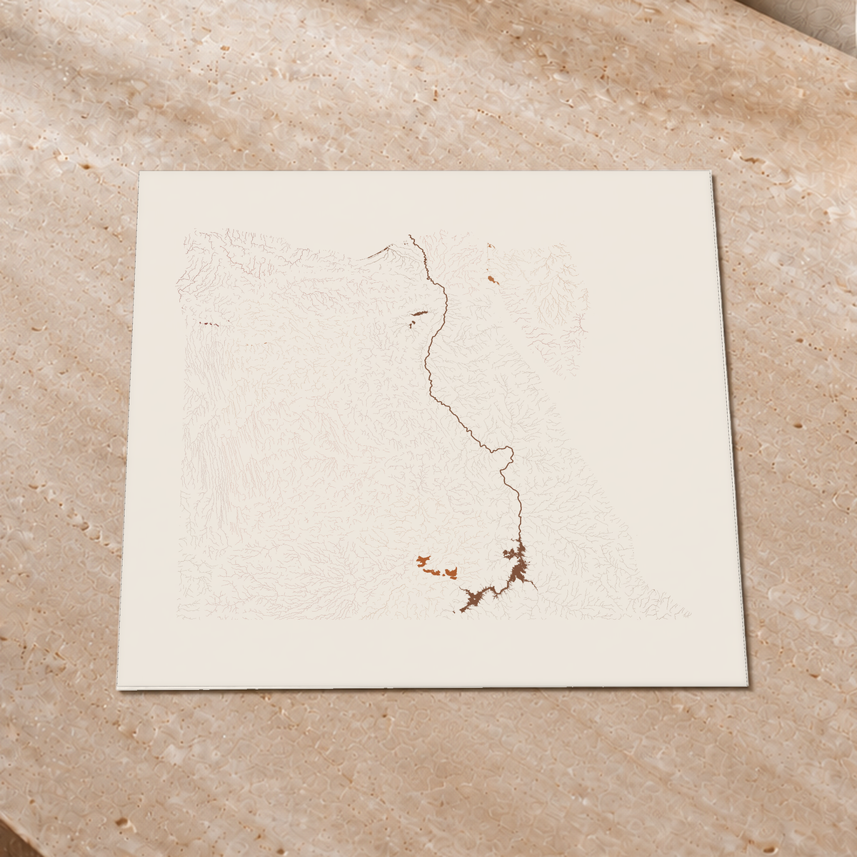Beautiful Rivers — Egito — Terracota e areia, Impressão fine art · 50 × 50 cm, Sem margem
