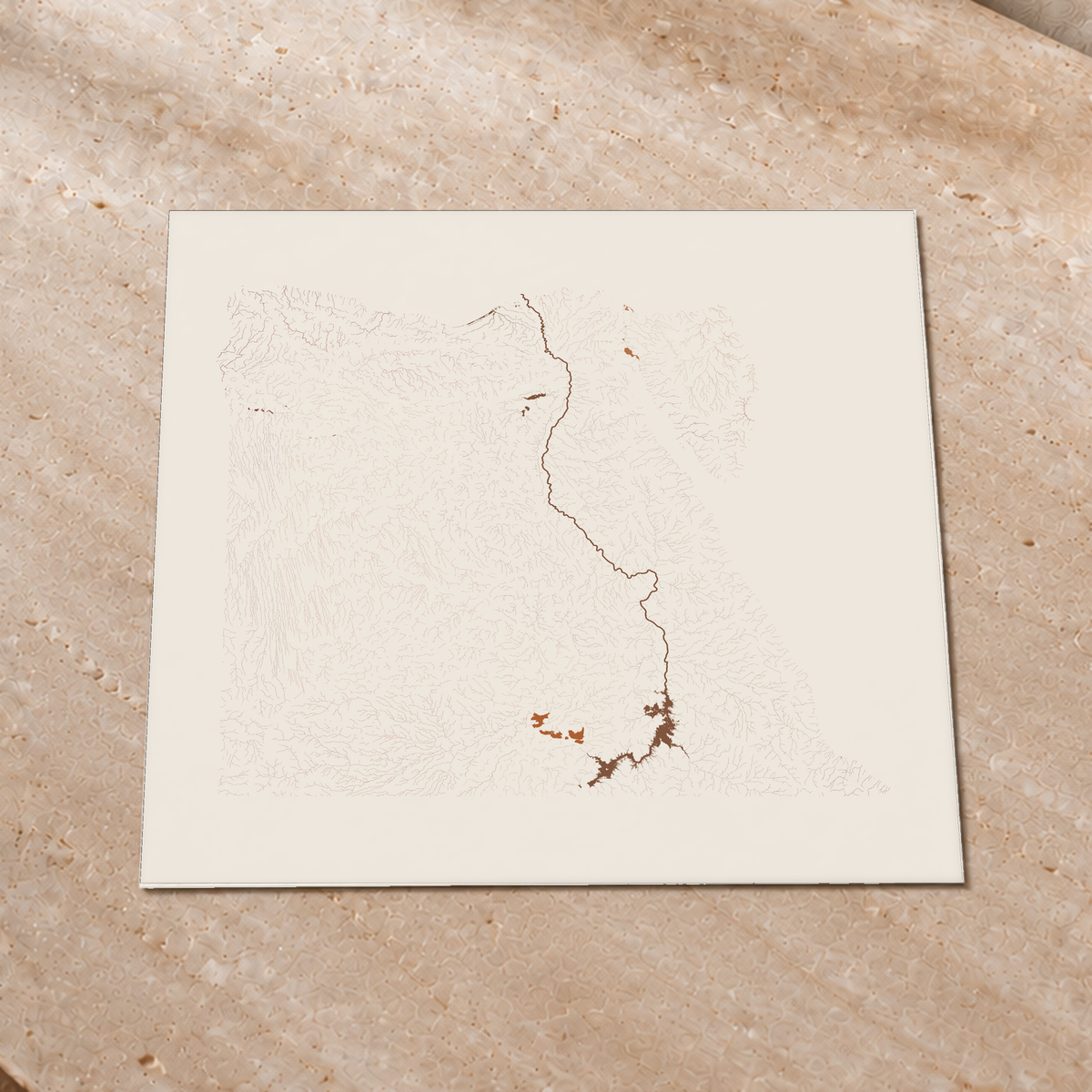 Beautiful Rivers — Egito — Terracota e areia, Impressão fine art · 76 × 76 cm, Sem margem