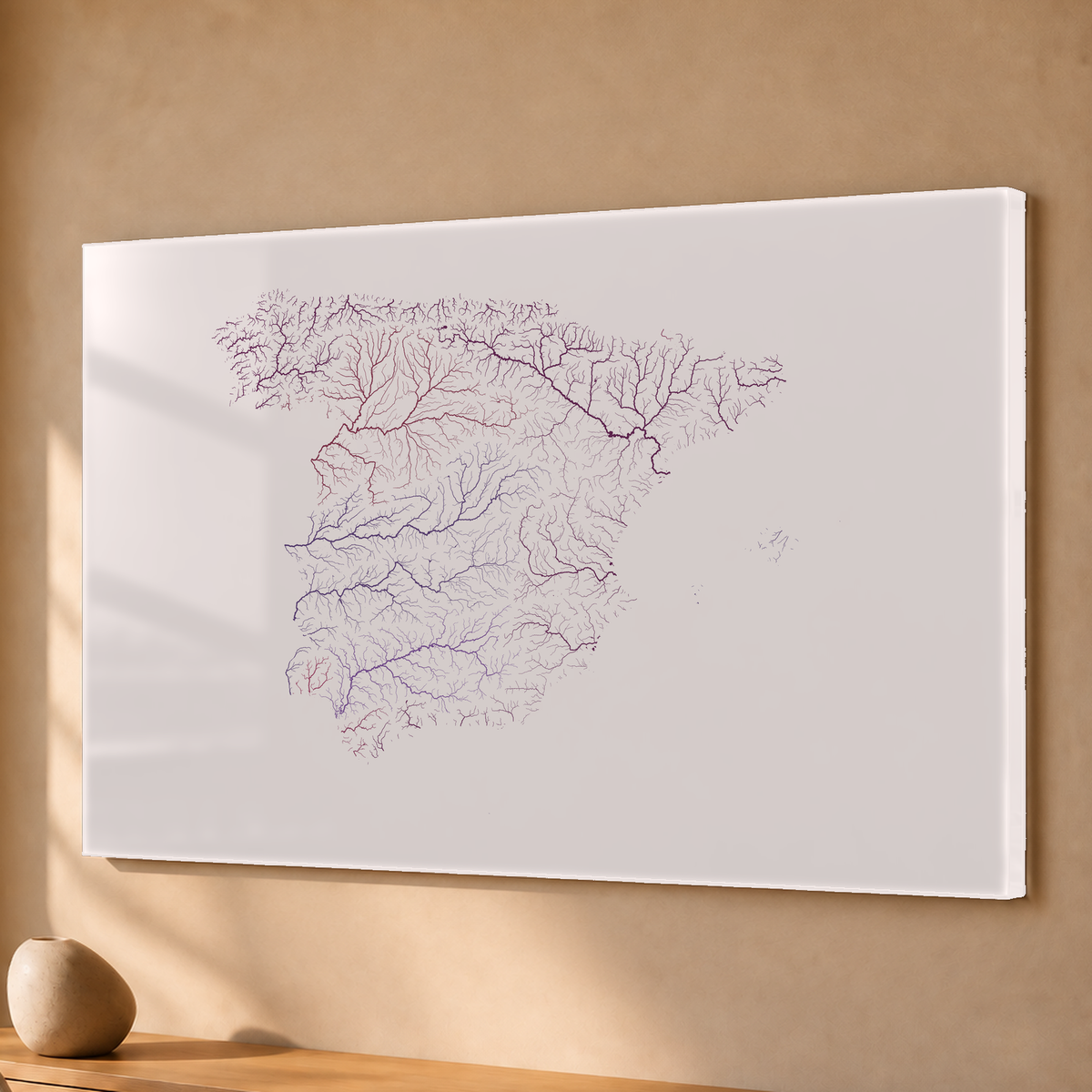 Beautiful Rivers — Espanha — Ameixa e rosé, Acrílico · 40 × 60 cm, Sem margem