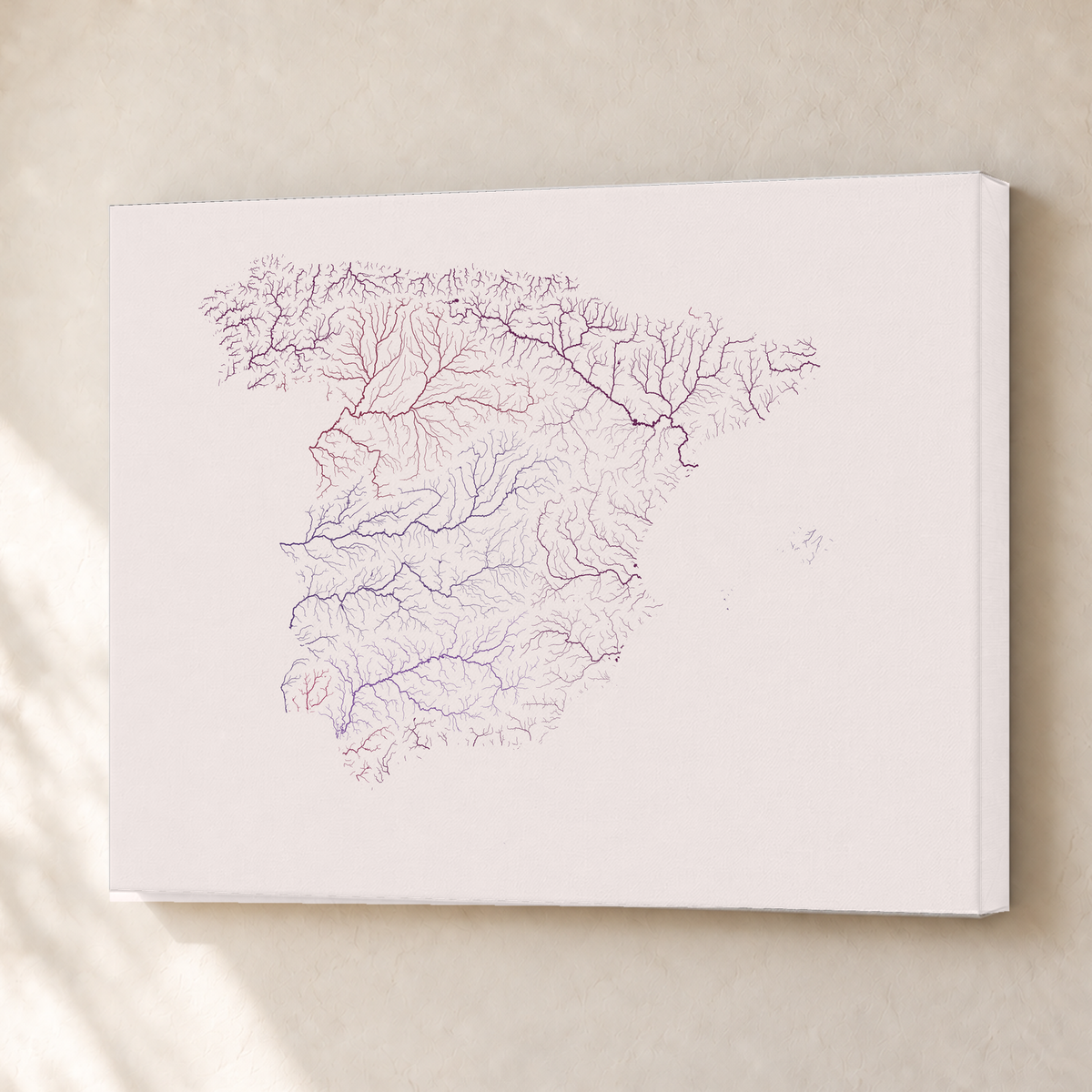 Beautiful Rivers — Espanha — Ameixa e rosé, Canvas · 30 × 40 cm, Sem margem