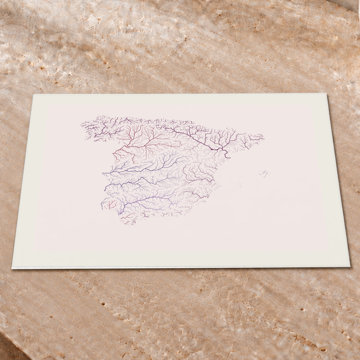 Beautiful Rivers — Espanha — Ameixa e rosé, Impressão fine art · 45 × 60 cm, Margem branca