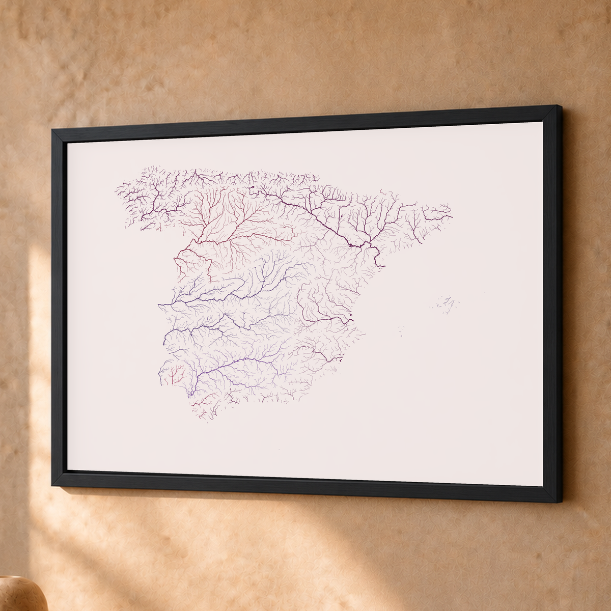 Beautiful Rivers — Espanha — Ameixa e rosé, Fine art emoldurado · 30 × 40 cm, Preto · Sem margem