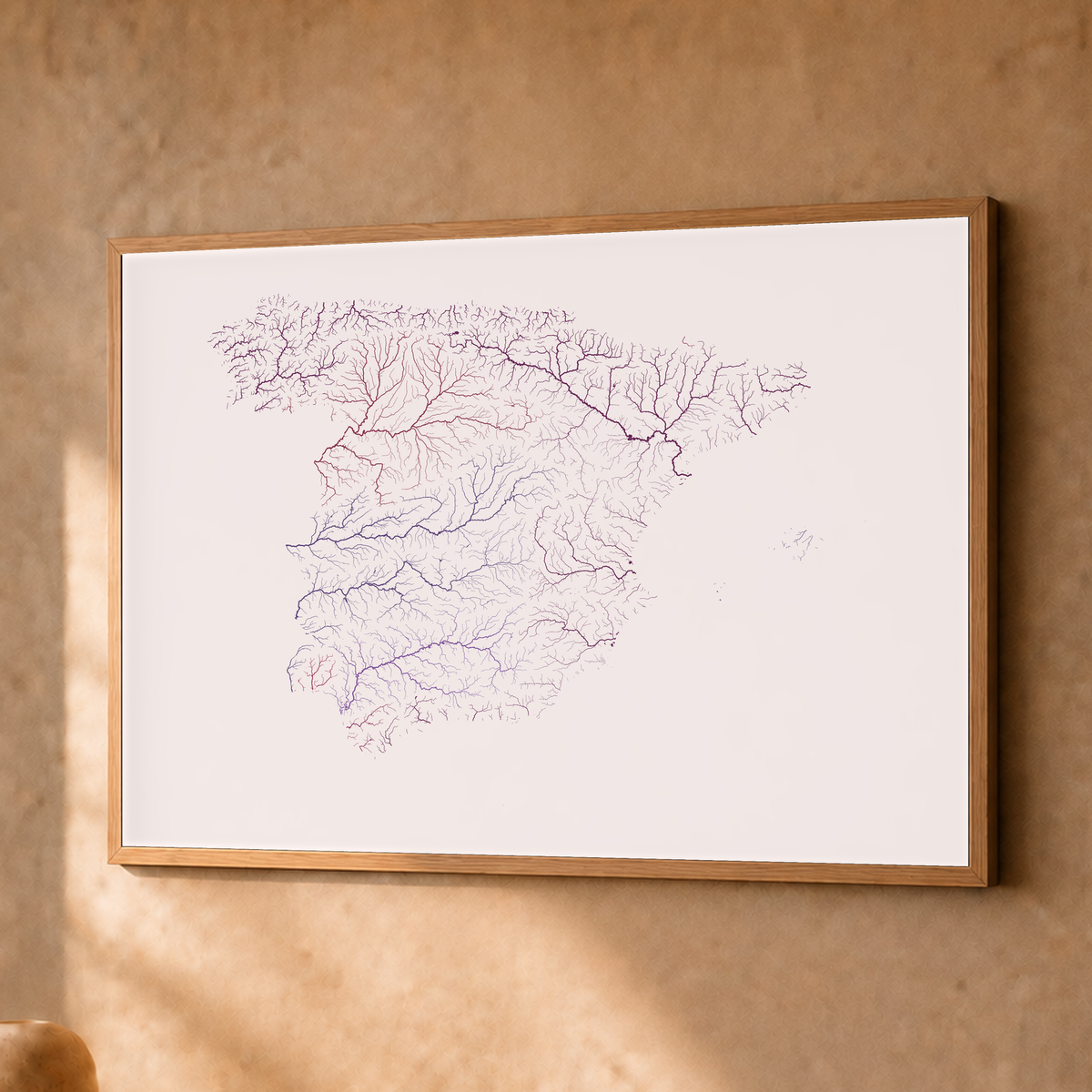 Beautiful Rivers — Espanha — Ameixa e rosé, Fine art emoldurado · 30 × 40 cm, Natural · Sem margem