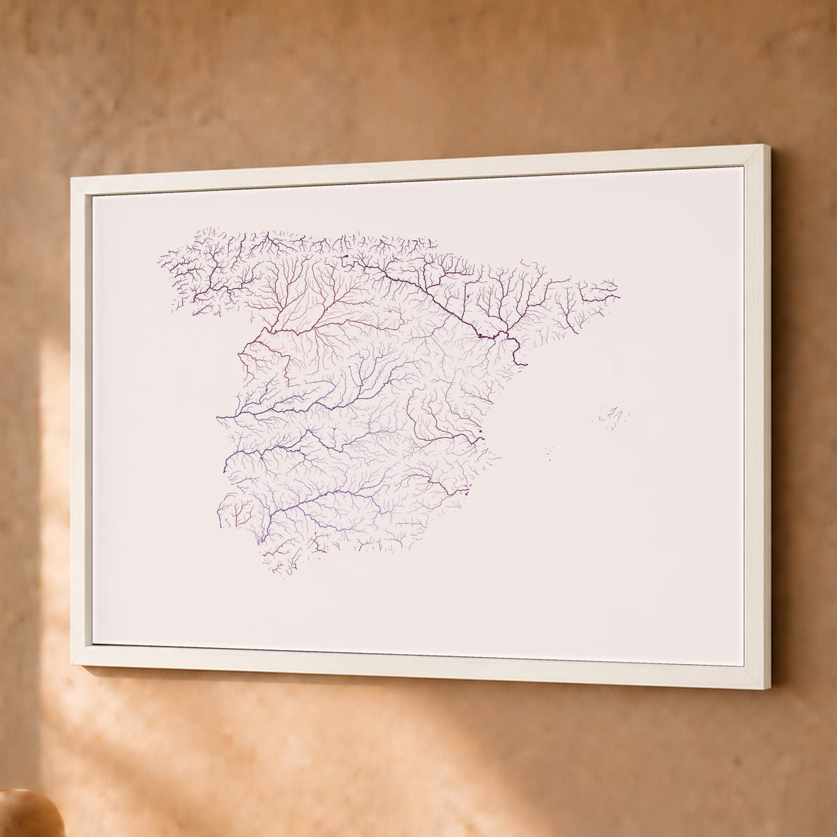 Beautiful Rivers — Espanha — Ameixa e rosé, Fine art emoldurado · 30 × 40 cm, Branco · Sem margem