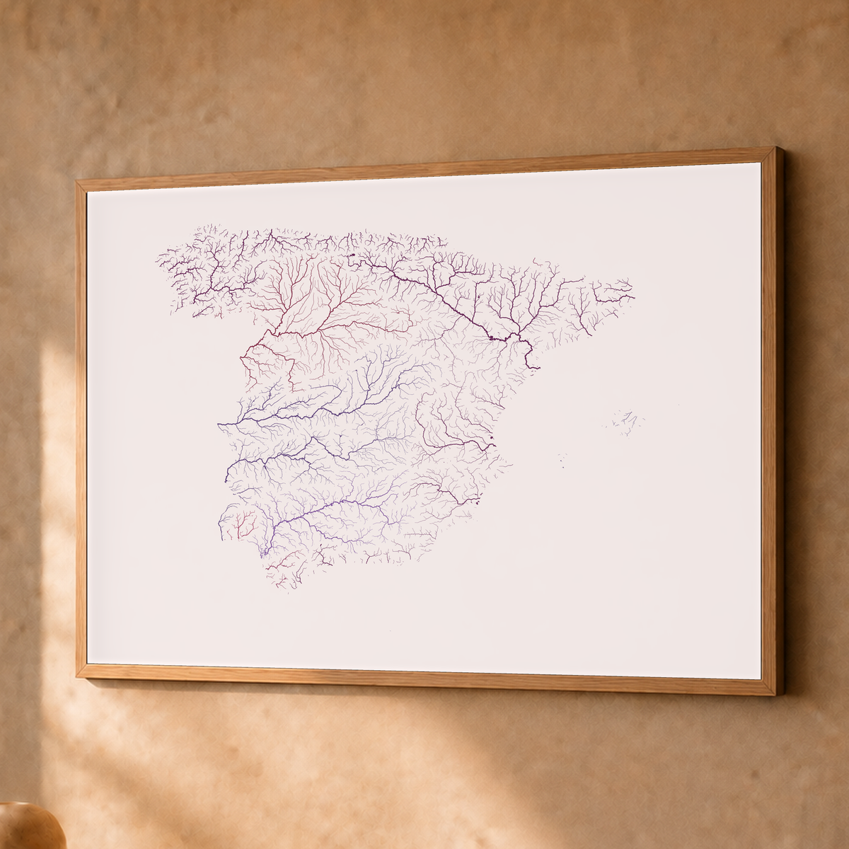 Beautiful Rivers — Espanha — Ameixa e rosé, Fine art emoldurado · 45 × 60 cm, Natural · Sem margem
