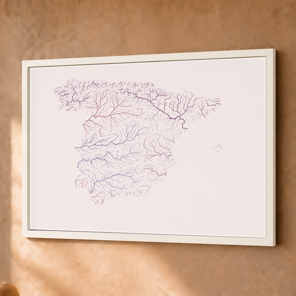 Beautiful Rivers — Espanha — Ameixa e rosé, Fine art emoldurado · 45 × 60 cm, Branco · Sem margem