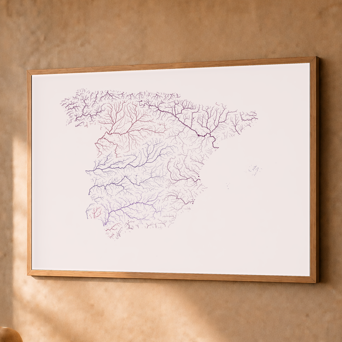 Beautiful Rivers — Espanha — Ameixa e rosé, Fine art emoldurado · 60 × 80 cm, Natural · Sem margem