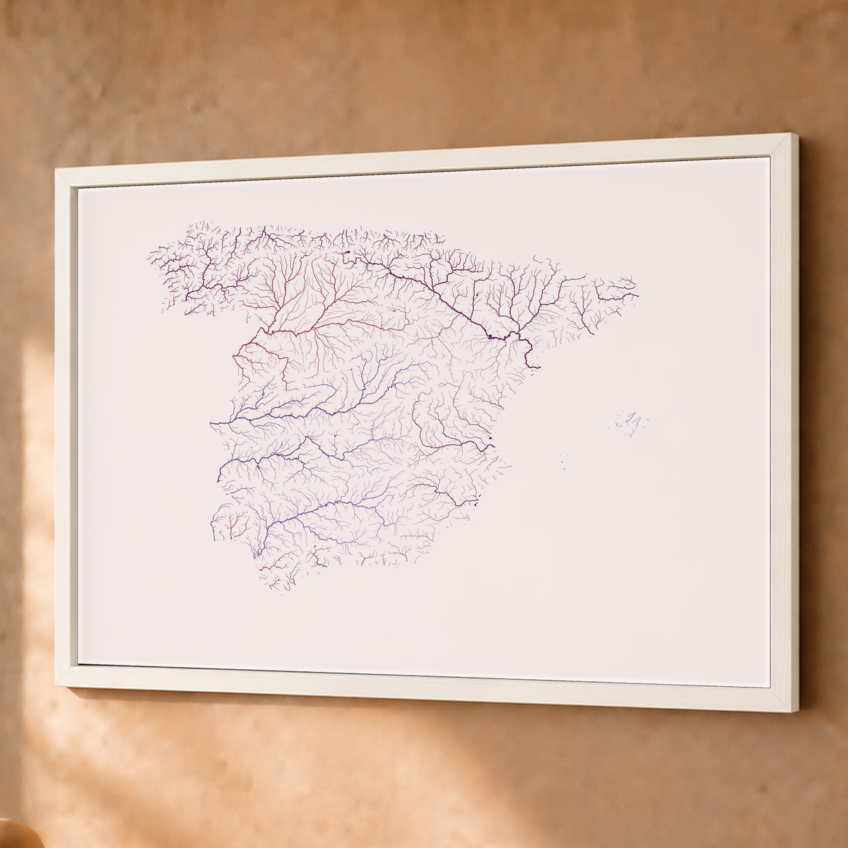 Beautiful Rivers — Espanha — Ameixa e rosé, Fine art emoldurado · 60 × 80 cm, Branco · Sem margem