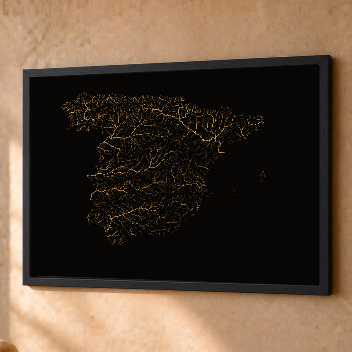Beautiful Rivers — Espanha — Cobre, Fine art emoldurado · 60 × 80 cm, Preto · Sem margem