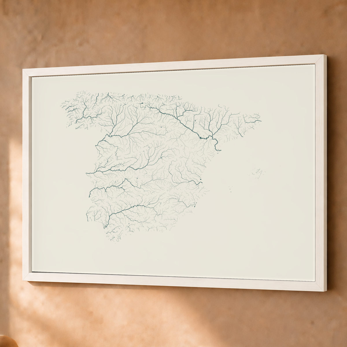 Beautiful Rivers — Espanha — Natural e luminosa, Fine art emoldurado · 60 × 80 cm, Branco · Sem margem