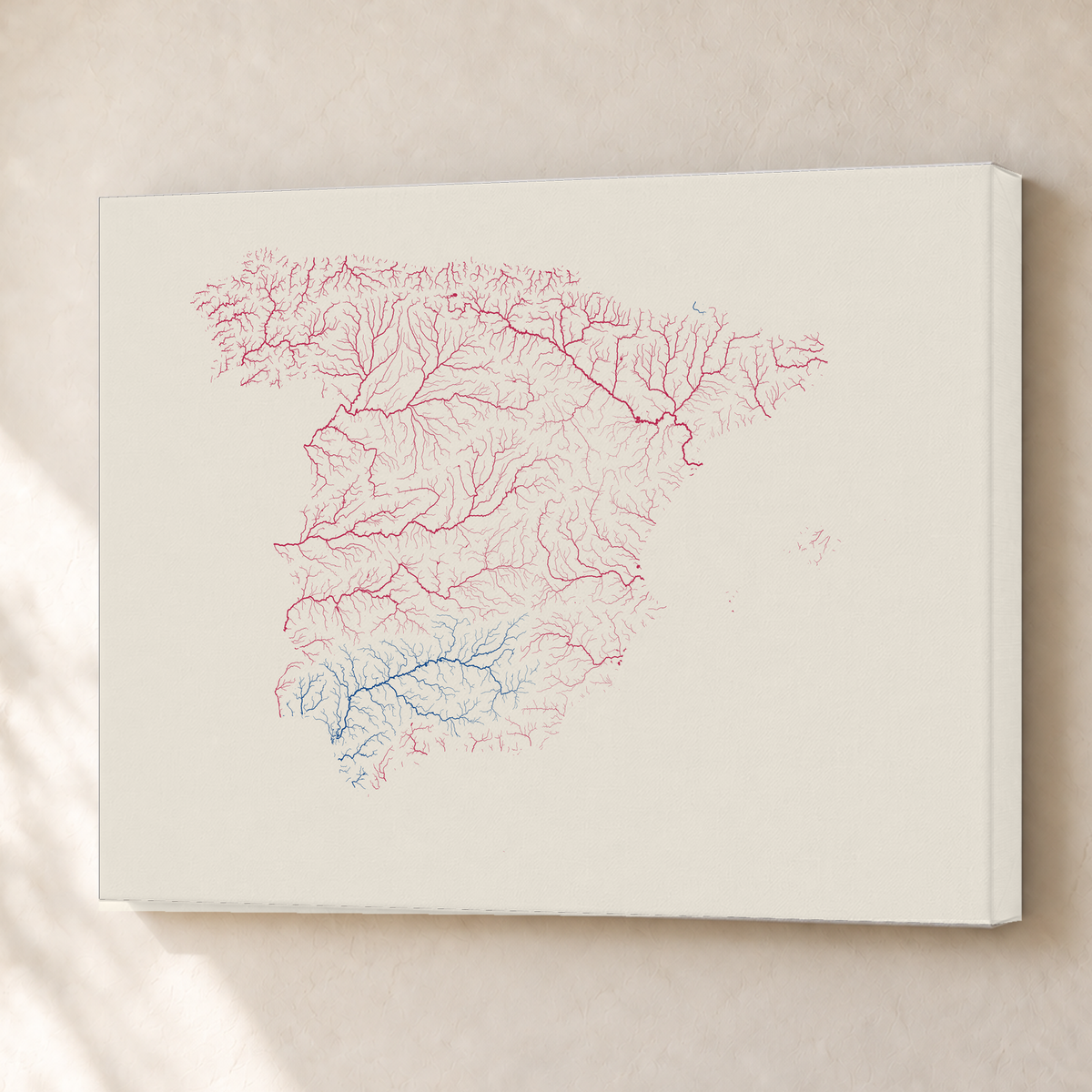 Beautiful Rivers — Espanha — Risografia, Canvas · 45 × 60 cm, Sem margem