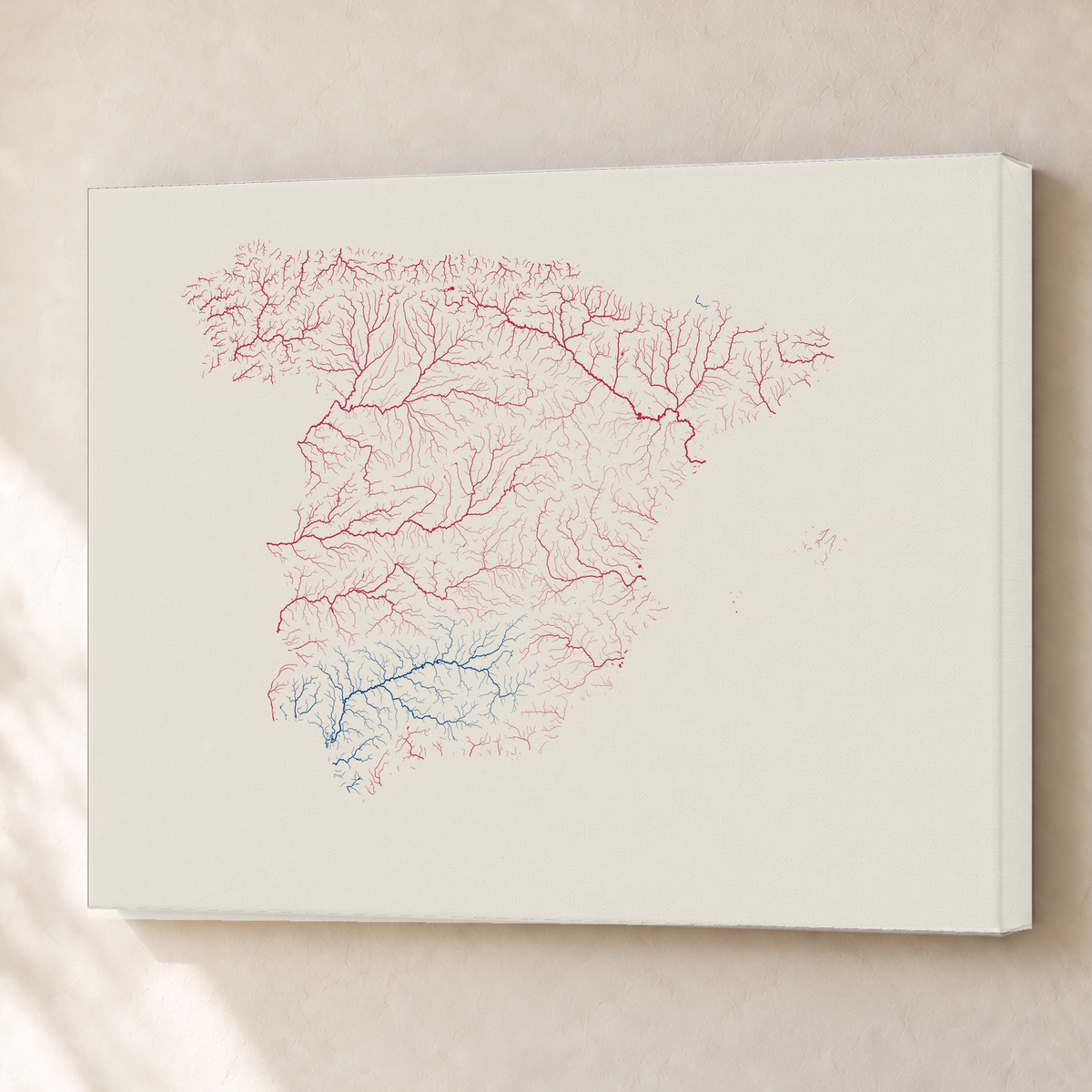 Beautiful Rivers — Espanha — Risografia, Canvas · 60 × 80 cm, Sem margem