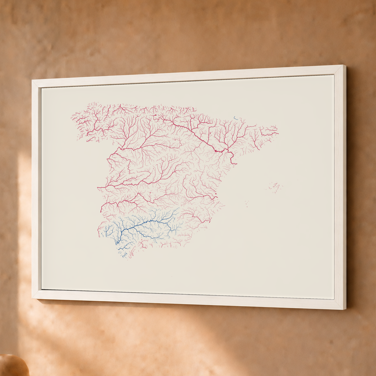 Beautiful Rivers — Espanha — Risografia, Fine art emoldurado · 30 × 40 cm, Branco · Sem margem
