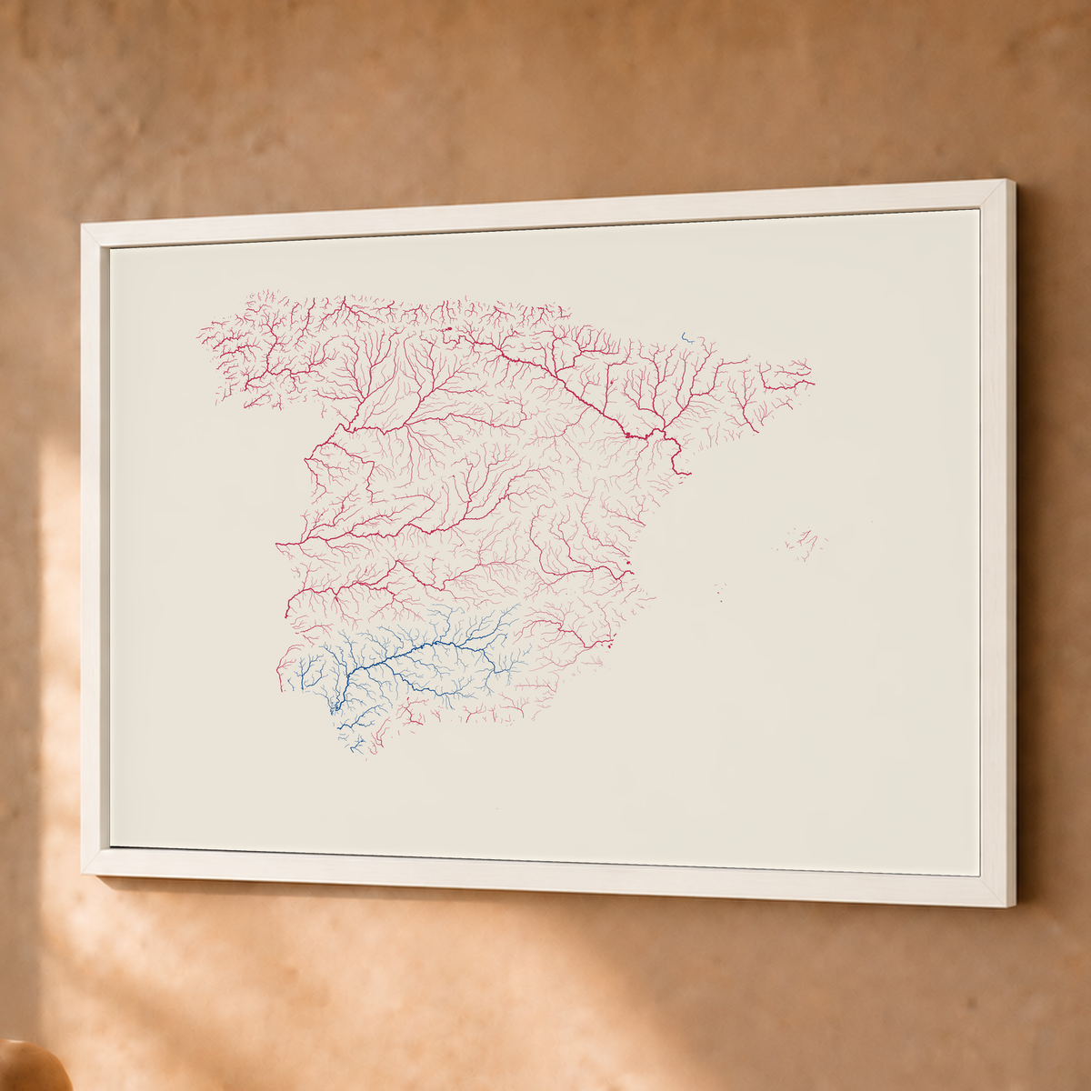 Beautiful Rivers — Espanha — Risografia, Fine art emoldurado · 45 × 60 cm, Branco · Sem margem