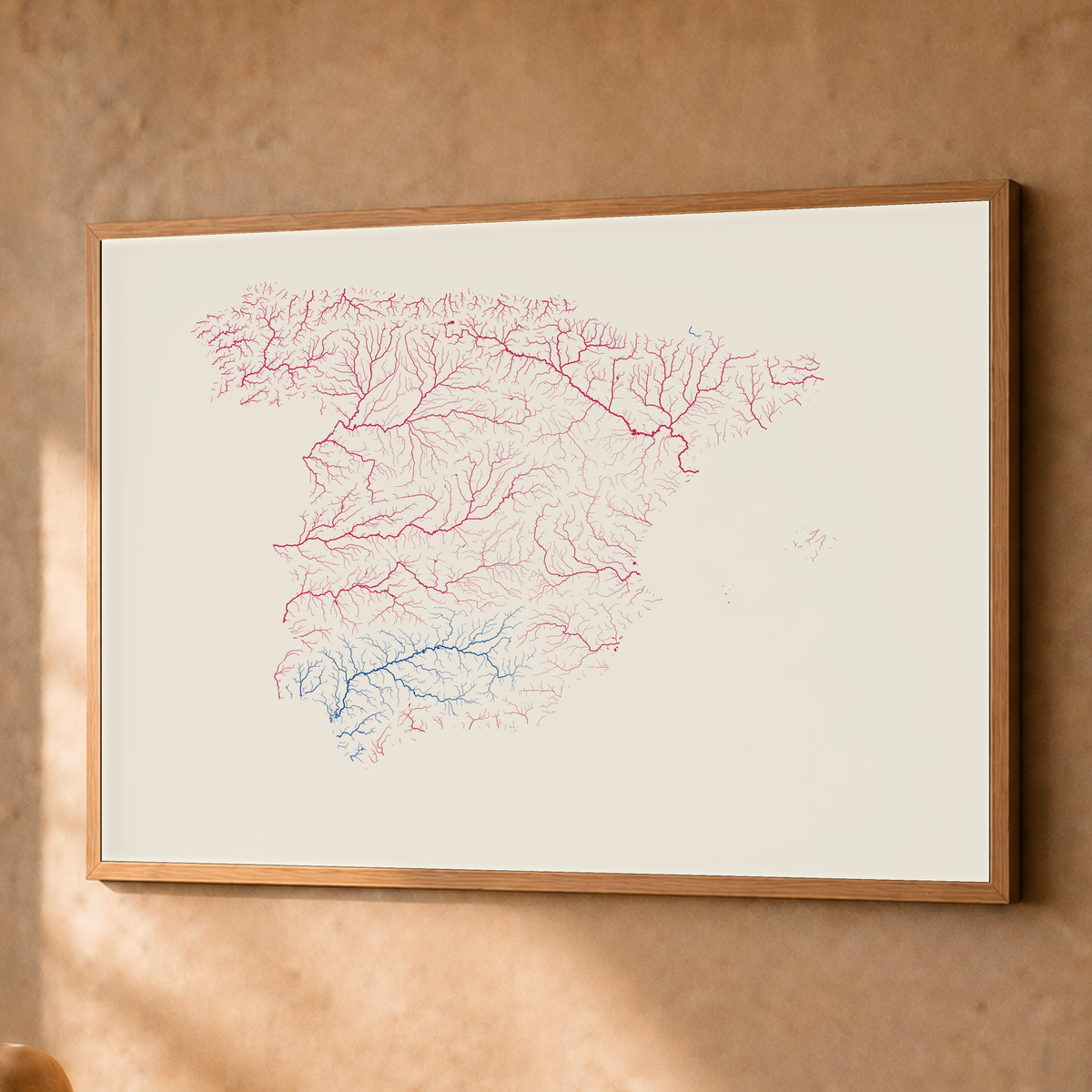 Beautiful Rivers — Espanha — Risografia, Fine art emoldurado · 60 × 80 cm, Natural · Sem margem