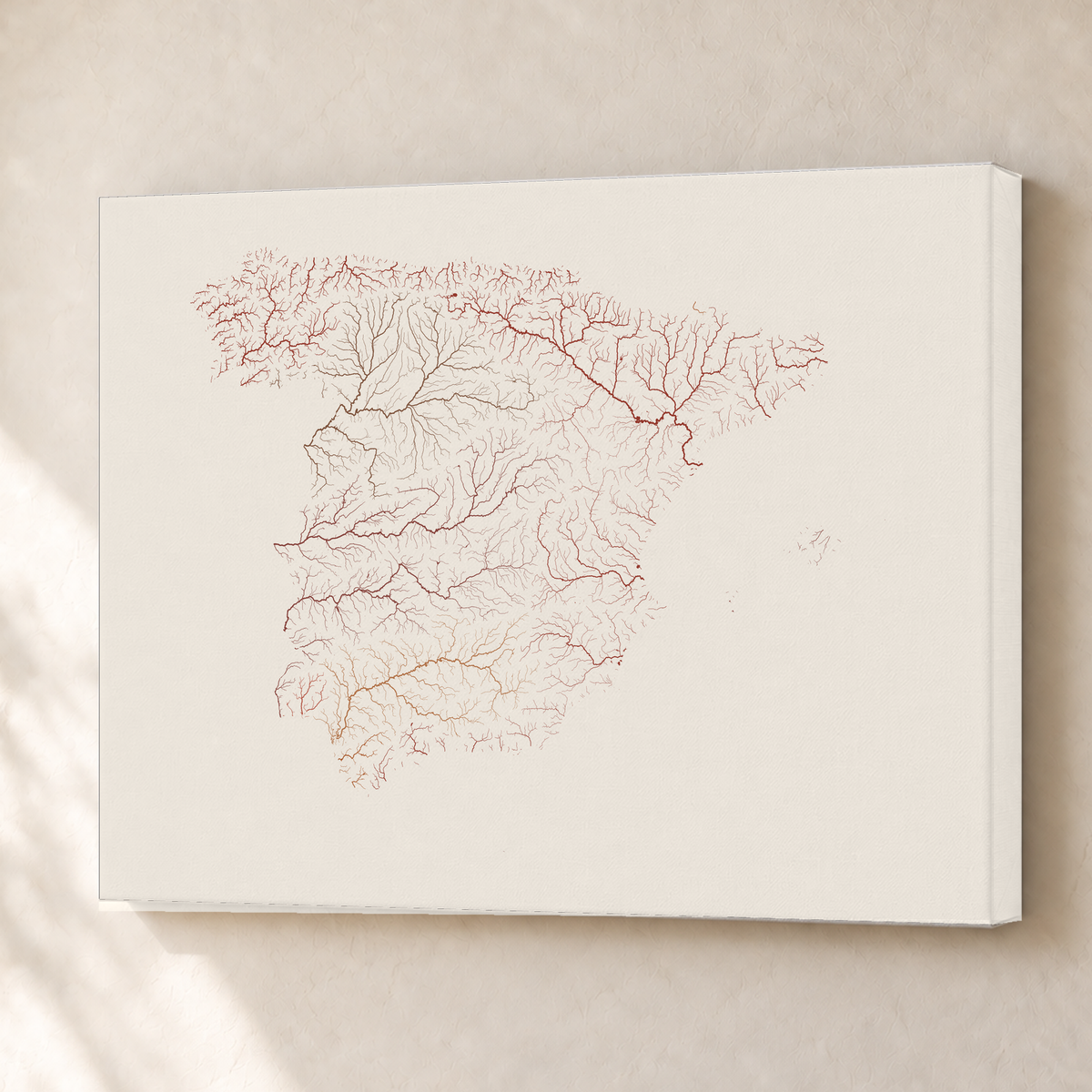 Beautiful Rivers — Espanha — Terracota e areia, Canvas · 45 × 60 cm, Sem margem