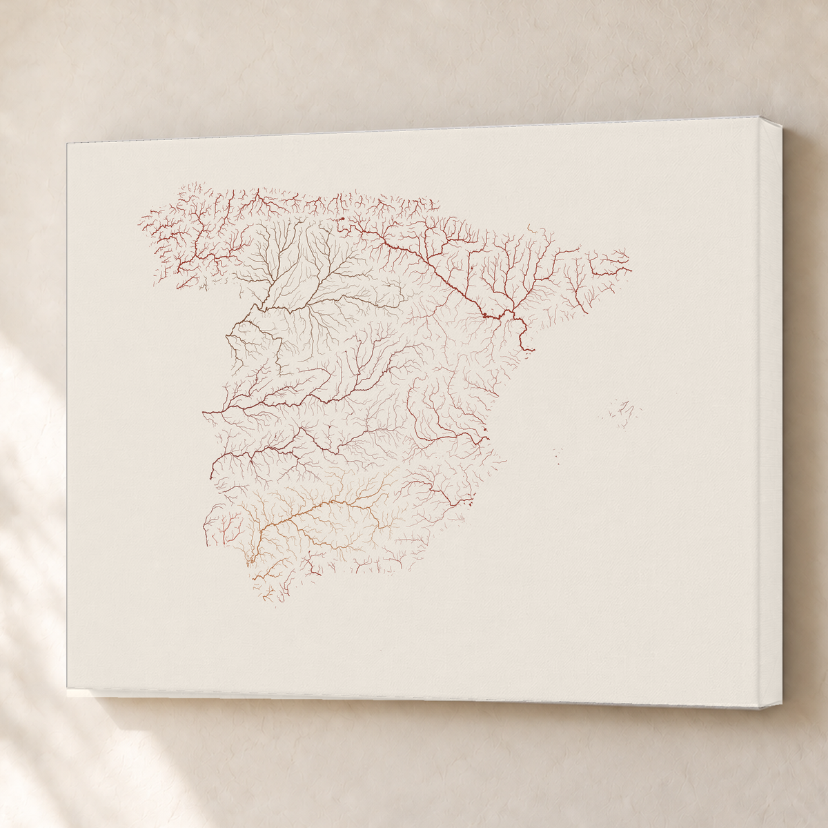 Beautiful Rivers — Espanha — Terracota e areia, Canvas · 60 × 80 cm, Sem margem