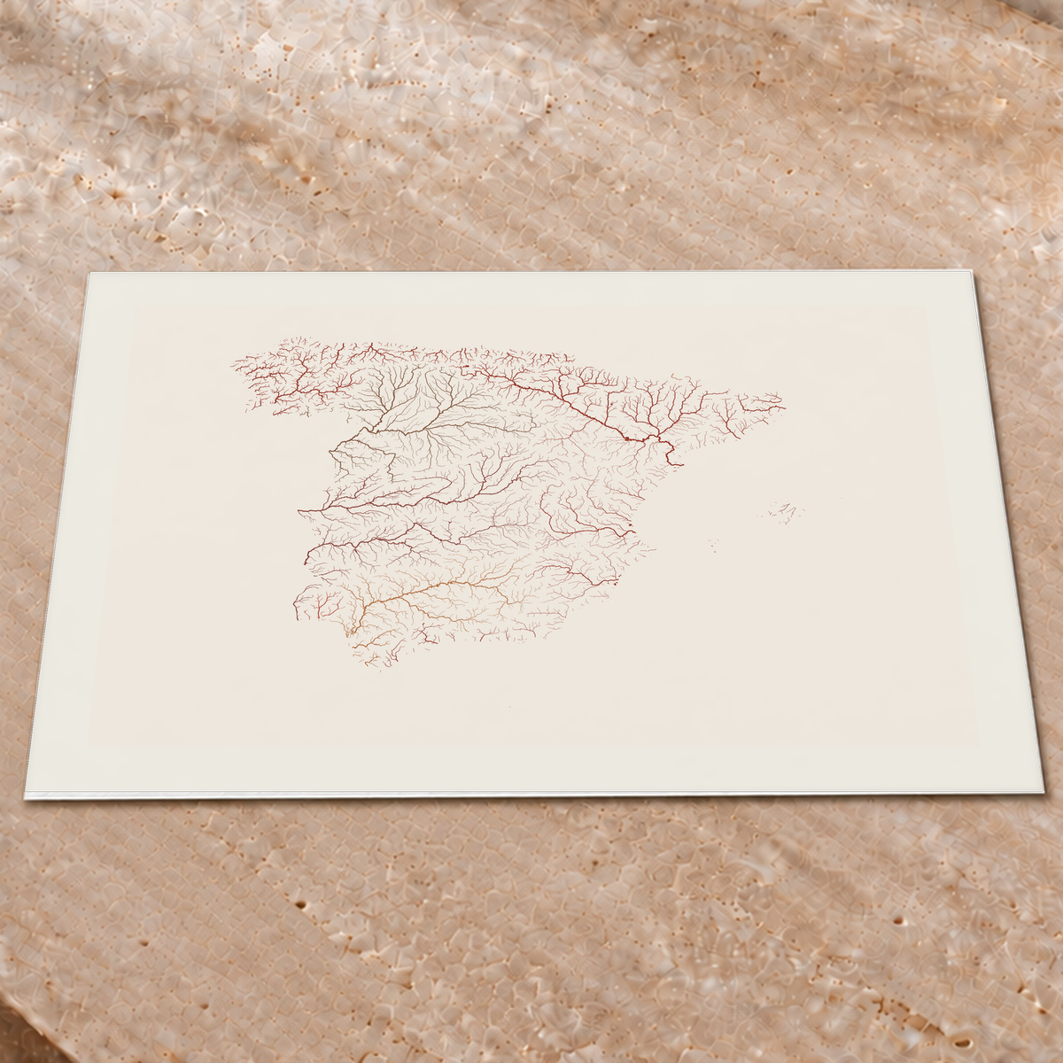 Beautiful Rivers — Espanha — Terracota e areia, Impressão fine art · 60 × 80 cm, Margem branca