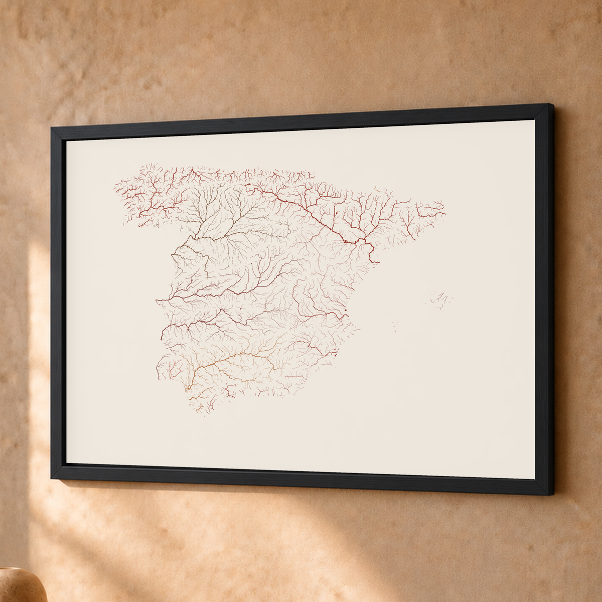 Beautiful Rivers — Espanha — Terracota e areia, Fine art emoldurado · 30 × 40 cm, Preto · Sem margem