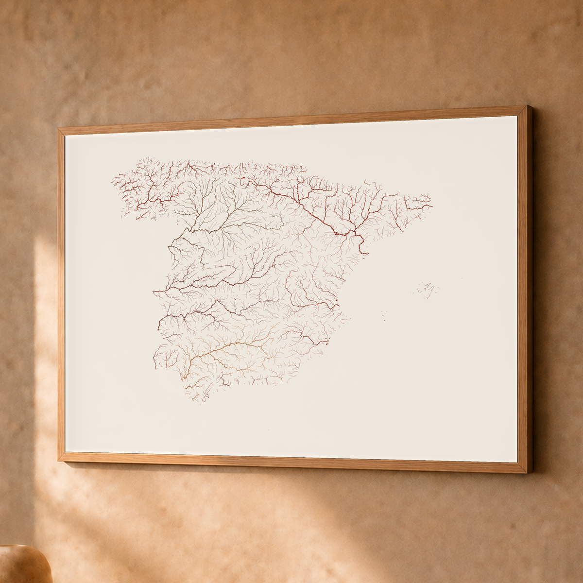 Beautiful Rivers — Espanha — Terracota e areia, Fine art emoldurado · 30 × 40 cm, Natural · Sem margem