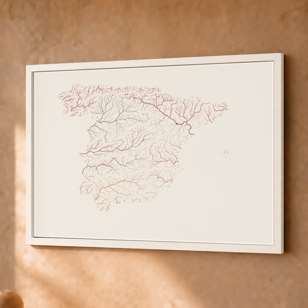 Beautiful Rivers — Espanha — Terracota e areia, Fine art emoldurado · 30 × 40 cm, Branco · Sem margem